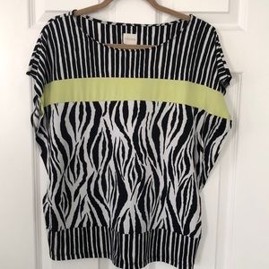 Chico’s Black and White ZebraTop